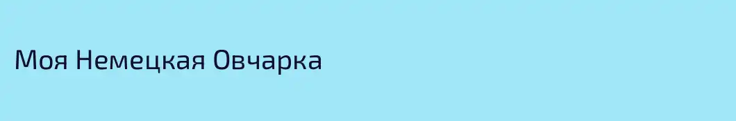 Моя Немецкая Овчарка